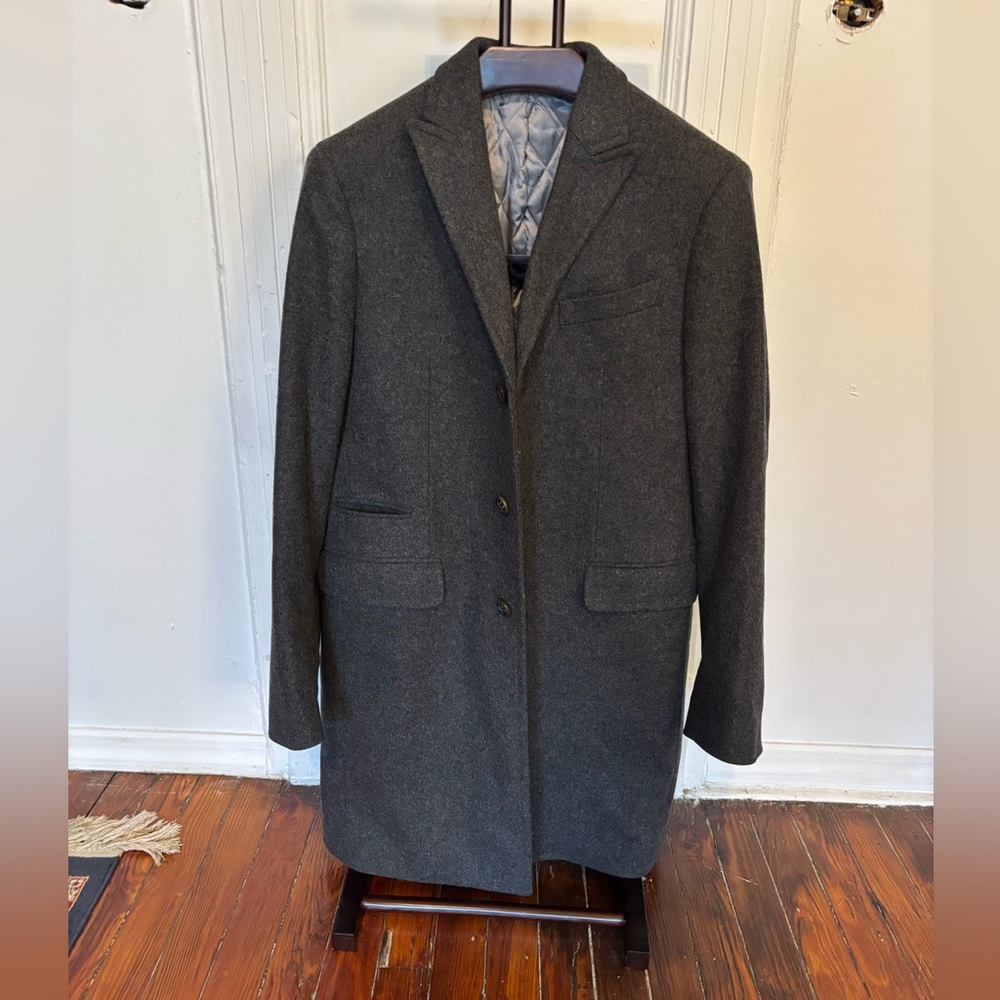 Banana Republic Gray Topcoat Overcoat